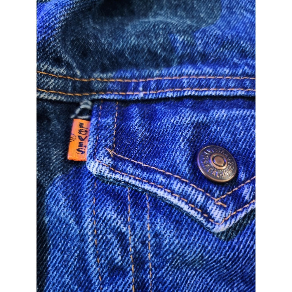Vintage 80s Levis Just For Girls Orange Tab Denim Trucker Jacket Made in USA L
